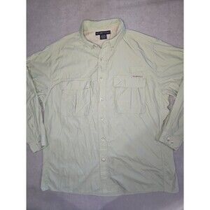 ExOfficio Shirt Men XL Grn Nylon Hiking Fishing Camp Button Down Outdoors Vented